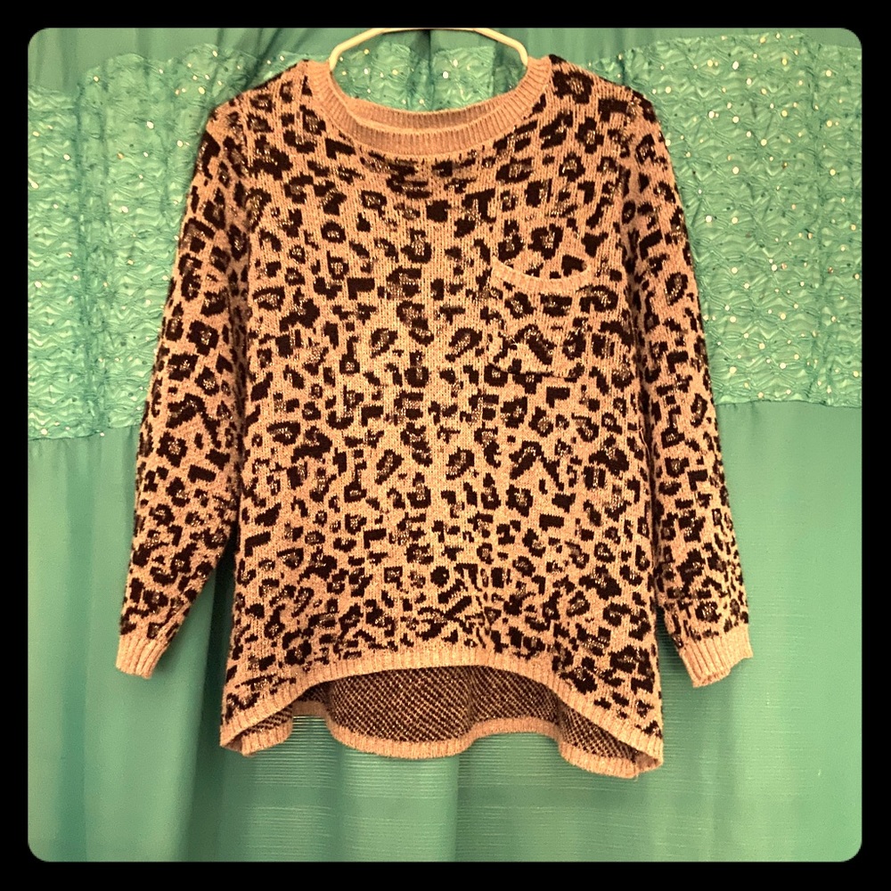 Juniors Leopard Print Sweater